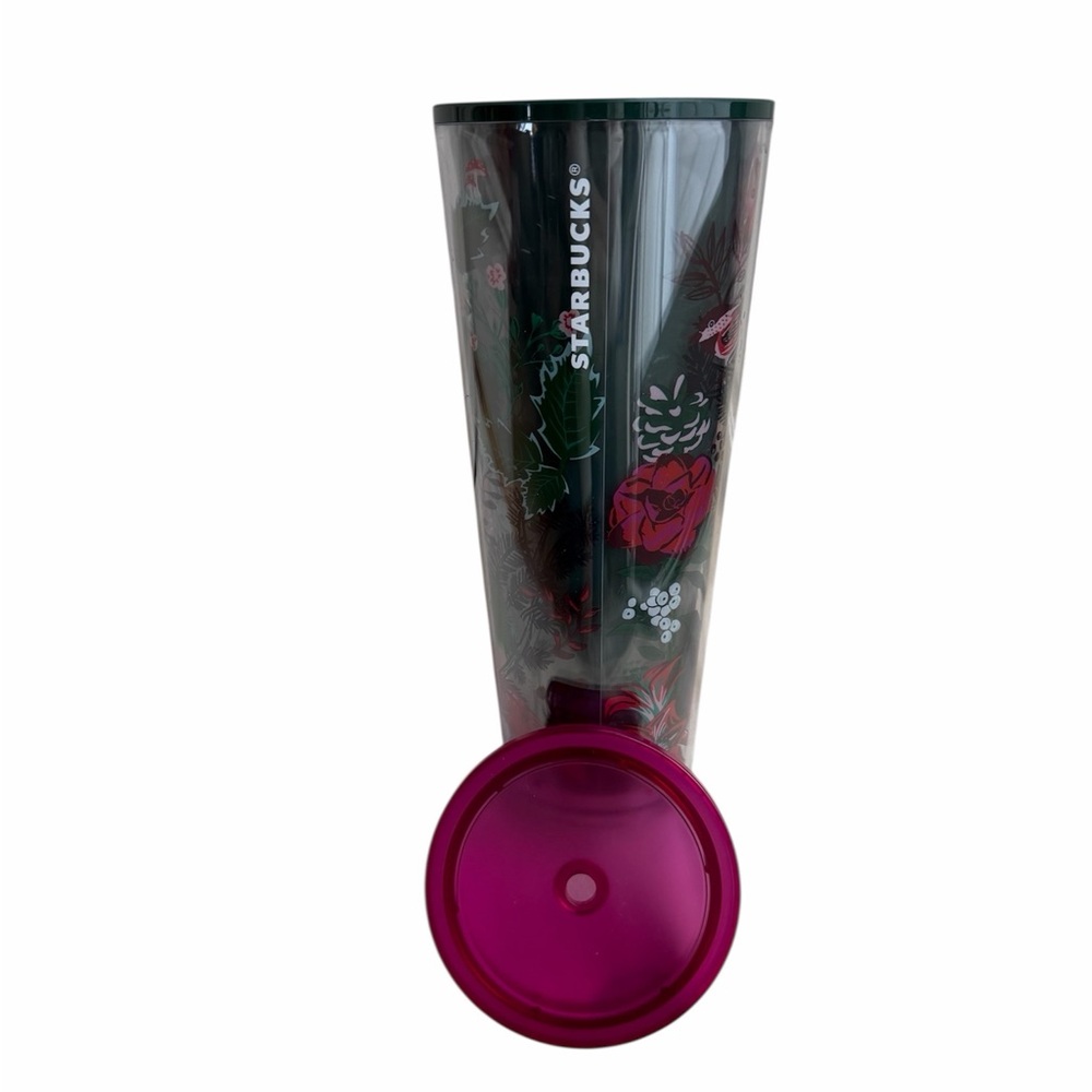Starbucks Holiday 2022 Tumbler Poinsettia Flower purple lid NWT